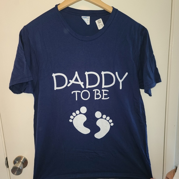 Men's new with tags Daddy to Be tee Large Navy blue and white. - Picture 2 of 4